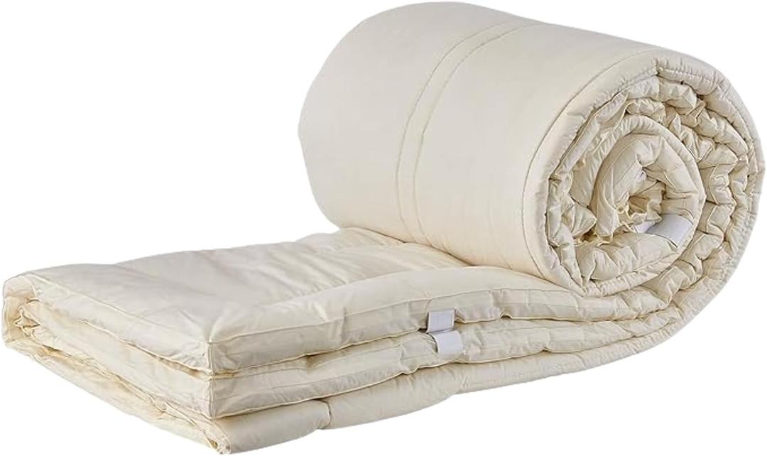 Sleep & Beyond myPad 100% Washable Wool Mattress Pad 0.5 inch Thick Luxurious Comfort - Wool Fibers - Chemical -Free - All -Season Bedding Solution Long -Lasting - Queen 60x80 inch (Ivory)