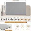 Super Absorbent Stone Bath Mat 24x16, Diatomaceous Earth Bath Mat with Non Slip Grip, Water Absorbing Stone Surface for Shower, Tub, Sink & Vanity, Gray