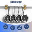 6PCS No Drill Curtain Rod Brackets Self Adhesive Curtain Rod Holder Curtain No Drilling Rod Hooks Nail Free Adjustable Curtain Rod Holders Curtain Hangers for Bathroom Kitchen Renter Gold