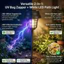 Solar Bug Zapper Outdoor Waterproof Mosquito Repellent Outdoor Patio Mosquito Trap & Killer for Moths, Gnats, Flies, Small Flying Insect, Solar Powered Fly Zapper for Backyard, Garden, Patio,4 Pack