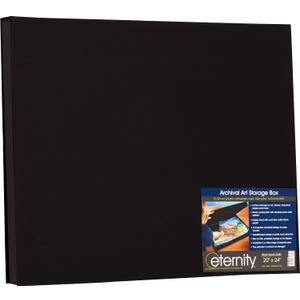 HG Art Concepts Eternity Archival Clamshell Photo Storage Box, Black - 20"x24" - For Storing Artwork, Photos & Documents, Deluxe Acid-Free, Sturdy & Lined With Archive-Quality Paper