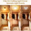 2 Pack Clip On Lamp Shade, 8" DIA x 4 1/4" Height Light Cover for A Type Bulb, Lamp Cover for Deco Exposed Bare Bulb Fixture, Acrylic Dome Clip on Standard Shades for Home Bathroom Office