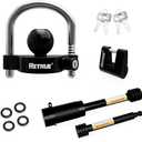 RETRUE Keyed Alike Trailer Lock Set Tow & Store Lock Kit Include Universal Coupler Lock & Dual Hitch Receiver Pin Lock & Trailer Tongue Lock, Black