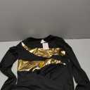 Women's Praise Dance Dress Irregular Gold Metallic Long Sleeve Liturgical Worship Church Lyrical Dance Costume (Large, 42 Black)