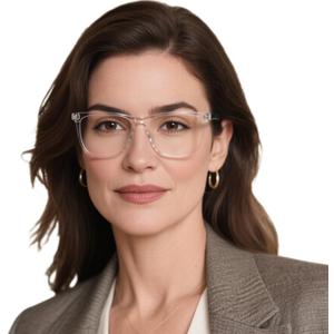 AEZUNI 2.00 Retro Oversized Reading Glasses for Women Classic Large Frame Readers 100 150 200 250 300 350 400 500 600 (Transparent)