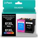 61XL Ink Cartridge Black and Color Combo Pack Replacement for HP 61 61 XL Ink Works with HP Envy 4500 4502 5530 Deskjet 10001510 2540 3000 Officejet 4635 4630 Printer (1 Black, 1 Tri-Color)