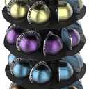 EVERIE Rotary Coffee Pod Capsules Carousel Holder Organizer Compatible with 40 Nespresso Vertuoline Capsules (Black)