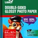 Uinkit 100 Sheets 8.5x11 Letter Size Thick Heavyweight Photo Paper Double Sided Glossy Cardstock 80LB 300Gsm 15.7Mil Brochure, Only for professional Inkjet Printer and Dye Ink (100)