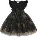Sinhoon Toddler Girl Tulle Dress Summer Ruffle Sleeveless Baby Girl Fashion Casual Dresses 5T