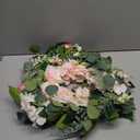 Artificial Pink Rose Wreath - 20 Inch Front Door Wreath with Hydrangea Leaves for Spring, Valentine's, Mother's Day, Wedding & Home Decor