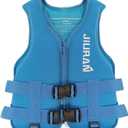huraty Adjustable Floating Swim Vest, Unisex Boating Vest Front Zipper, Teenager Swim Jacket for Safety Outdoor Water Sports Buoyancy Vest