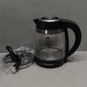 Chefman Electric Kettle, 1.8L 1500W, Hot Water Boiler, Removable Lid for Easy Cleaning, Auto Shut Off, Boil-Dry Protection, Stainless Steel Filter, BPA Free, Borosilicate Glass Electric Tea Kettle (Black)