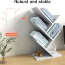 Godferyxin Small Bookcase for Desk Decor, 5-Tier White Wood Small Bookshelf Compact Corner Mini Bookcase for Bedroom, Office, or Apartment, Holds Books, CDs, and Decor Book Tree Bookshelf