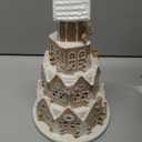 Braxio Indoor Christmas Decorations Resin Gingerbread House with LED Light - Traditional Cottage & Church Village Collectible Figurines, 5.0 x 5.0 x 8.25 Inch, Gingerbread Color​