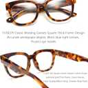 FEISEDY Retro Square Thick Big Frame Blue Light Blocking Reading Glasses Anti Glare Digital Eyestrain Reader B2523