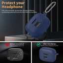 2 x for JBL Tune 230NC TWS Case Cover, Silicone Protective Portable Scratch Shock Resistant Logo Visible Design Cover Compatible with JBL 230NC Earbuds Charging Case with Carabiner-Blue