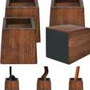 Wood Bed Risers Heavy Duty, Support Loading 2200lbs, 4 Pack Furniture Riser Leg Height Extenders Lifts for Dorm Sofa Couch Desk Chair Table, Retro Brown, 3.5" H(Inner 3" H)
