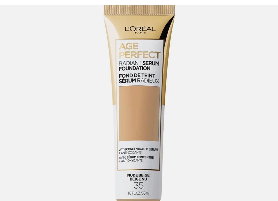 L'Oreal Paris Age Perfect Radiant Serum Foundation SPF 50, Nude Beige, 1 oz