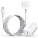 Fast Charger for Apple Watch Charger, USB C 20W iPhone Watch Charger Plug Adapter & Long 6.6FT iWatch Portable Wireless Fast Charging Cable Cord Compatible with Apple Watch Series 9/ 8/ 7/ SE/ 6/ 5/ 4/ 3/ 2/ 1