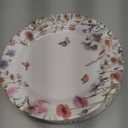 Qinyoung 8 Pcs Wildflower Salad Plates 8" Melamine Spring Dinner Plates Plastic Dishes Summer Dinnerware for Wedding Baby Shower Birthday Party Supplies Table Decorations