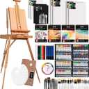 DJAR 169-Piece Wooden French Easel Art Painting Kit for Adults