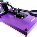 BetterSub 15x15 Industrial Heat Press Machine for T-Shirts, Sublimation, Transfers Digital LCD Control, Teflon Surface, Clamshell Design, Safe & Durable - Purple
