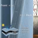 100% Blackout Dusty Blue Curtains 72 Inch Length 2 Panels Set for Bedroom, Privacy Protection Noise Reduction Lightweight Grommet Curtains, Dusty Blue, W52 x L72, 2 Panels