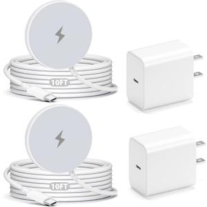 [Apple MFi Certified] Magnetic Charger for iPhone 17 16e, 10FT 2Pack Fast Charge for Apple MagSafe Wireless Charger, Long Wireless Mag Safe Charging Pad for iPhone 17 Pro Max/17 Air/16 Pro/15/14/13/12