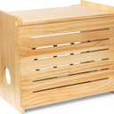 Wooden WiFi Router Storage Box - Deluxe Wall Mountable Decorative Modem Shelf Hider Cover with Cable Management System - Rustic Home Organization Solution for Routers Up to 11" Tall - Pine