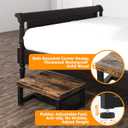 Wooden Step Stools for Adults Kids with Non-Slip Rubber Feet, Heavy Duty Stepping Stools with 500-LBS Capacity for Bedroom Kitchen Bathroom, Bed Steps for High Beds, Easy to Assemble, Rustic Brown