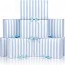 Kolldenn 12 Pcs Blue White Striped Bridesmaid Boxes Bridesmaid Proposal Gift Boxes with Satin Ribbon Blue Coastal Beach Last Toast on The Coast Party Bridal Supplies, 7.87 x 10.6 Inch