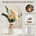 DomeStar White Ceramic Vase, 6.3" Tall Small Flower Vase for Pampas Grass, Home, Living Room, Dining Table, Farmhouse, Office Decor, Bedroom, Table, Kitchen Shelf, Minimalist Modern Home Decoration