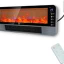 Space Heater, Fireplace Heater, Heaters for Indoor Use with 3D Flame Effect, 1500W Portable Air Conditioner Fast Heating Space, Easy Installation, Remote Control, 24H Timer