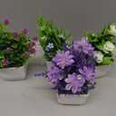 Der Rose 4 Pack Small Fake Flowers Plants Spring Decorations for Centerpiece Table Decorations Desk Home Bathroom Office Decor