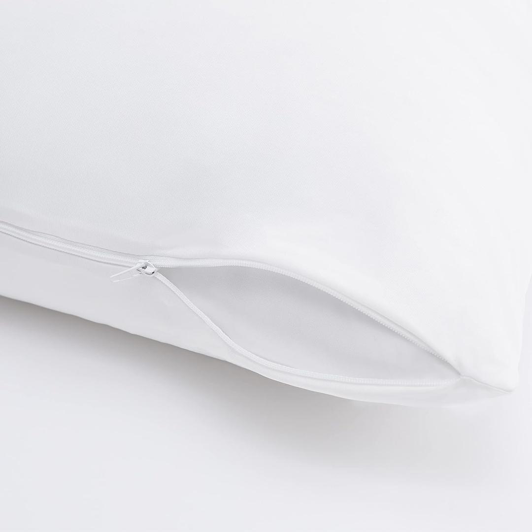 Serta Power Chill Cooling Pillow Protectors, Stain Resistant and Zippered Pillow Protector, Protects Pillow from Dust and Dirt (1 Pack), Standard/Queen, White