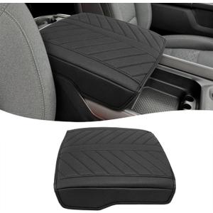 Center Console Cover for 2019-2026 Dodge RAM 1500 2500 3500 Accessories, PU Leather Middle Console Cover Pad, Floor Console Bucket Seat Only, Anti-Scratch, Black