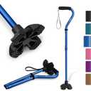 KINGGEAR F1 Walking Stick, Walking Cane for Women & Men, Self Standing Walkers for Seniors with Wrist Strap, Lightweight & Sturdy Offset EVA Handle and Large Quad Base
