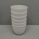 T4U 6 Inch Self Watering Planters Plastic Plant Pot, Modern Decorative Flower Pot/Window Box for All House Plants, Flowers, Herbs, African Violets, Succulents - White, Set of 6