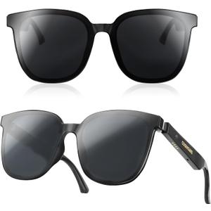 Smart Glasses, Bluetooth Sunglasses Hands-Free Calling with Mic & Speakers, Bluetooth 5.3 with HD Lenses, Stereo Audio Wireless Headset for Cycling Running Hiking