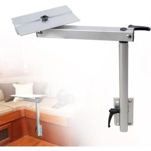 Removable Table Leg 360 Degree Rotation Laptop Detachable Height Adjustable Aluminum Alloy Bracket Compatible with RV Yachts Caravan Motorhome (Silver)