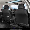 Coverado Leather Car Seat Covers Full Set & Carbon Fiber, Waterproof and Durable All Weather Protector, Universal Fit for SUV, Pickup Truck, Sedan, Automotive Vehicle Interior, Black&Blue