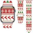 Holidays Watch Band Compatible with Apple Watch Series 11 10 9 8 7 6 5 4 3 Ultra SE for Women Men, Soft Silicone Pumpkin Strap Replacement for iWatch 38mm 40mm 41mm 42mm 44mm 45mm 46mm 49mm (Christmas Tree / Reindeer)