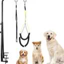 Dog Grooming Table Arm, 35" Height Adjustable Pet Grooming Arm with Double Clamp for Small and Medium Dogs,Grooming Loop Noose and No Sit Haunch Holder