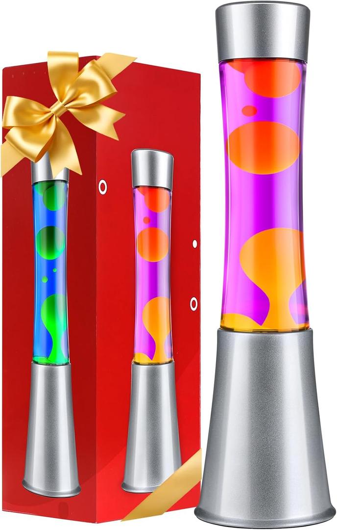 Liquid Motion Lamp - 14.5" Sunset Motion Light - Yellow Wax and Purple Liquid, Relaxing Liquid Light, Nightlight, Home Decor Living Room Office Bedroom Lamp for Adults Teens Kids (Purple)