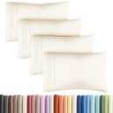 Queen Pillow Cases Set of 4 - Ultra Soft Hotel Quality Pillowcase Covers - Luxury Comfy Bedding for Women, Men, Kids & Teens - Machine Washable Pillow Protectors - 4 Pieces Set - Queen Size Off White
