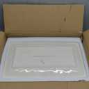 famiware Serving Platter, Rectangular 15.67/14.1/12.6inch Serving Dishes for Entertaining, Microwave Dishwasher Safe, Stoneware Serving Trays for Party, Turkey, Cheese, Ocean Series, Vanilla White