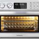 28QT Air Fryer Toaster Oven Combo, Large 12-in-1 Convection Countertop Oven with 3-Layer Cooking, Rotisserie for Chicken, 6 Heating Tubes, Fast Preheat, Fit 11" Pizza, All Accessories, Stainless Steel