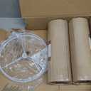 Set of 2 Tall Drum Fabric Shades for Table and Floor Lamps, 9.8" Top x 9.8" Bottom x 11.8" High Brown Spider Lamp Shade,Natural Burlap Linen Handmade