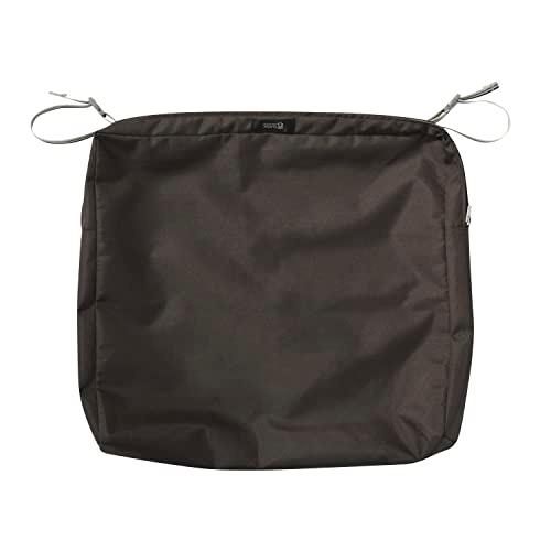 Classic Accessories Ravenna Water-Resistant Patio Lounge Chair/Loveseat Back Cushion Cover, 21 x 20 x 4 Inch, Espresso