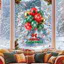 2 x Christmas Window Clings 1 Sheets Balloon Window Decals Cute Merry Christmas Windows Stickers for Winter Party with Holly Designs for Home Office Windows Glass Mirror Decor (Style24)